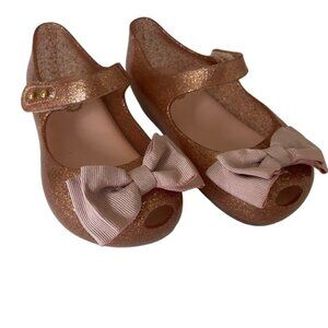 Mini Melissa ULTRA GIRL ROSE GOLD MARY JANE SHOES SIZE 12